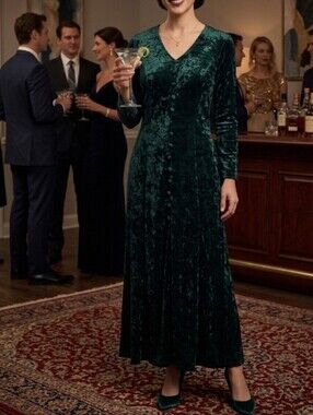 Brett Alixander Crushed Velvet Maxi Dress Size 12